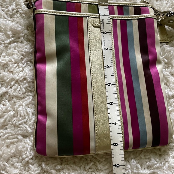 COACH “Legacy” Satin Stripe Multicolored Swing Bag Crossbody Bag EUC - Picture 11 of 11